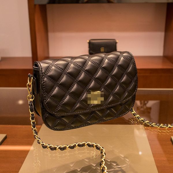 

new chain bag, sheepskin shoulder messenger bag, leather messenger bag