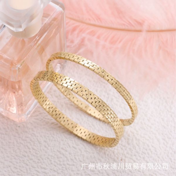 

new fashion gold bangle bracelet jewelry iqpc luxury women's bracelet titanium steel 585 gold charm bangle engraved bangle jade bangle, Golden;silver