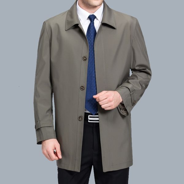 

men's trench coats autumn fashion middleaged jacket men dad lapel large size and elderly casual windbreaker boutique 230417, Tan;black