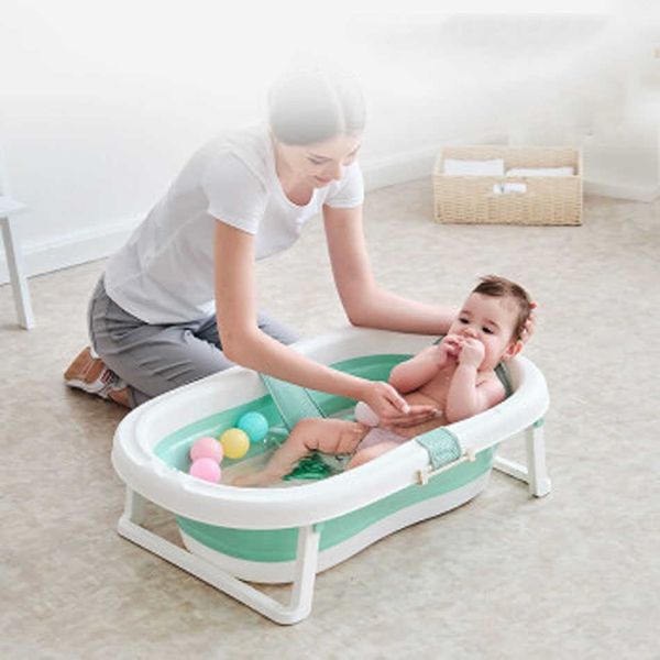 

bathing seats folding bath tub portable baby shower tubs with non-slip cushion eco-friendly newborn safe adjustable kids bathtub p230417