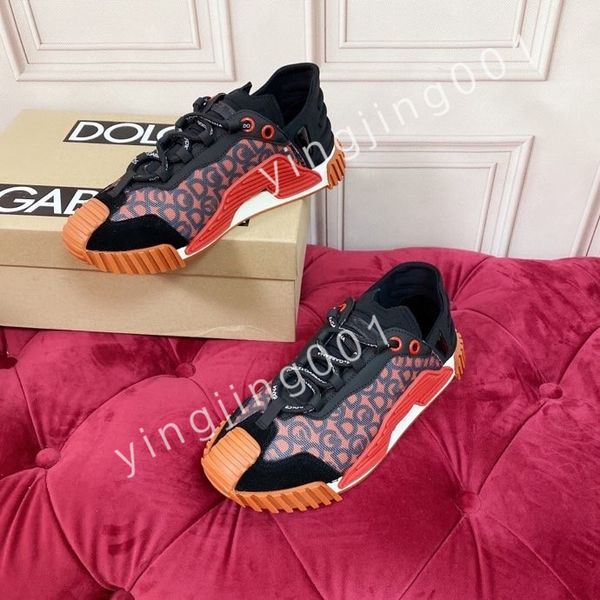 

2023 luxury designer calfskin casual shoes reflective sneakers vintage leather trainers fashion shoes platform lace-up sneaker, Black