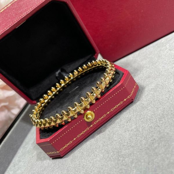 

High quality jewelry bracelet gold bangles for women designer charm bangel couple bullet nail bracelet micro-inlaid material technology real gold texture with box