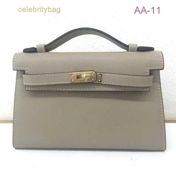 

designer kel1ys handbags hermss leather 2023 new genuine women's bag palmprint generation handbag pig nose chain single shoulder obliqu