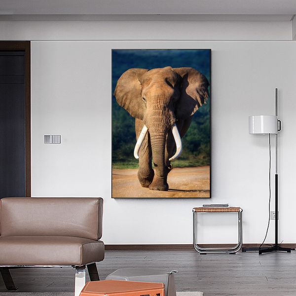 

moderne wilde afrikaanse olifant posters en prints muur art canvas schilderij dieren foto 's voor woonkamer cuadros decor no frame