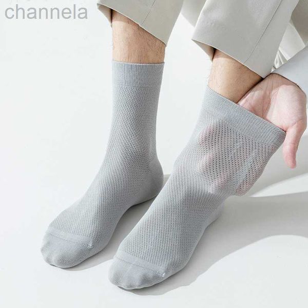 

men's socks summer man short organic cotton solid business work mesh breathable tear-resistant boneless sokken brand, Black