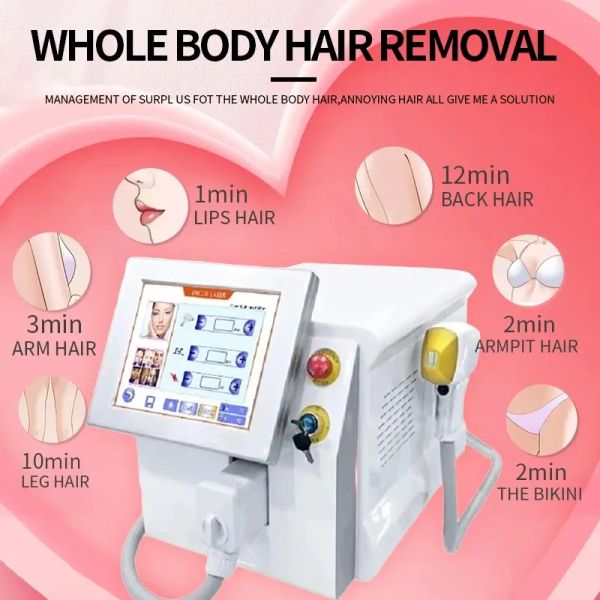 

diode ice laser 2022 hair removal machine 808nm professional 755nm 1064nm permanet painless skin tightening acne scars equipment, Black