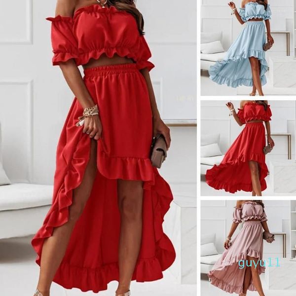 

two piece dress pcs/set women skirt set fabulous patchwork loose soft, White