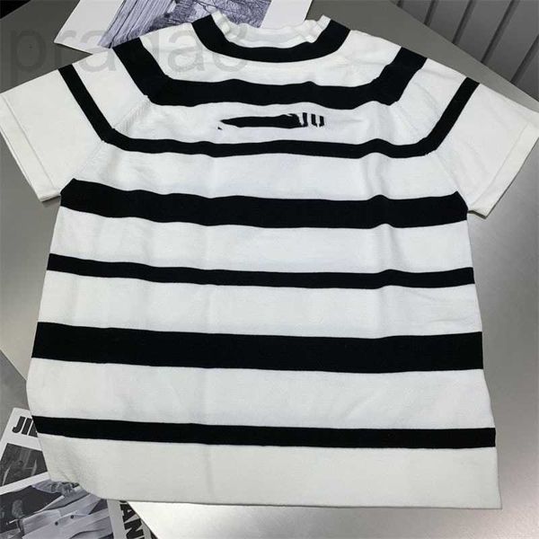 

women's polos designer spring and summer new simple, atmosphere, sweet, versatile, casual, slim, age reducing black white stripe contra