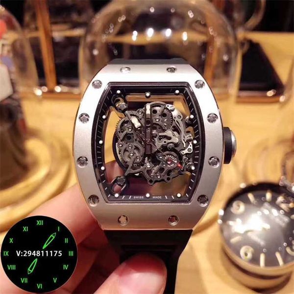 

milles watch business and leisure men's rectangular fully automatic mechanical hollow-out personality watch trend fashion tape night gl, Slivery;golden