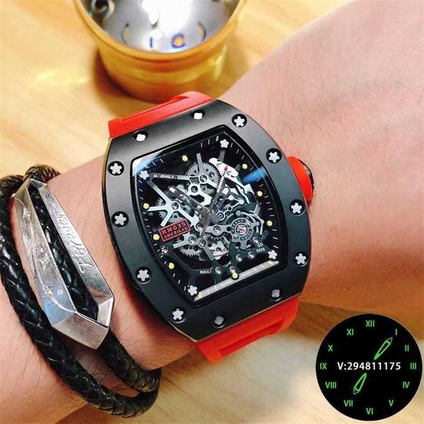 

milles watch business leisure ceramic men's fully automatic mechanical watch sports fashion cutout waterproof hegemonic personality fas, Slivery;golden