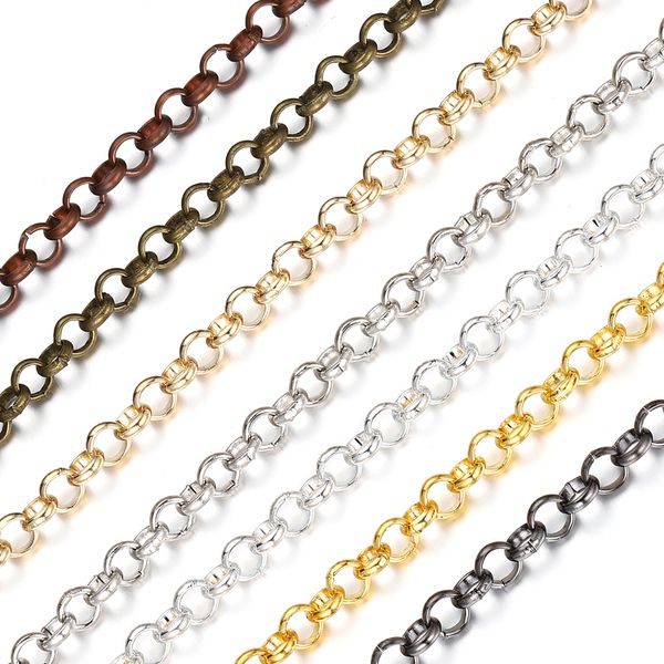 

2 meters copper link chain for needlework jewelry making silver plated necklace bracelet materials handmade chain diy findings jewelry makin, Blue;slivery