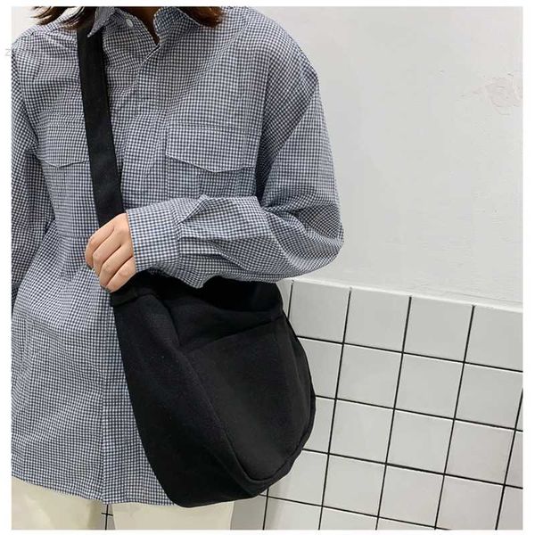 

evening bags large capacity students canvas shoulder bags female handbags korean satchel cotton cloth crossbody bag women 2023 school bag