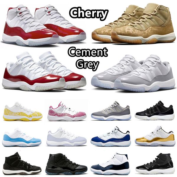 

jumpman 11 11s basketball shoes cement grey cherry dmp yellow snakeskin cool grey gamma blue cap and gown varsity red university blue sneake, Black