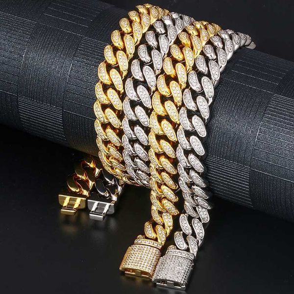 

hip hop style 925 sterling silver diamond cuban chain ice out necklace jewelry