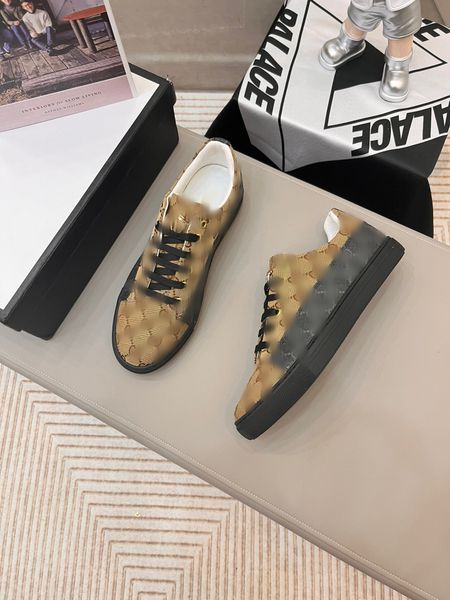 

fashion men designer shoes full letter printed khaki grey streetwear outdoor luxury mens casual shoes, Black