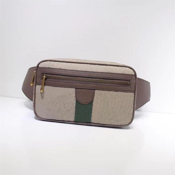

classic beige canvas with leather men waist bag with box women belt bags luxurys designers bags men shoulder bag crossbody bag 574212h