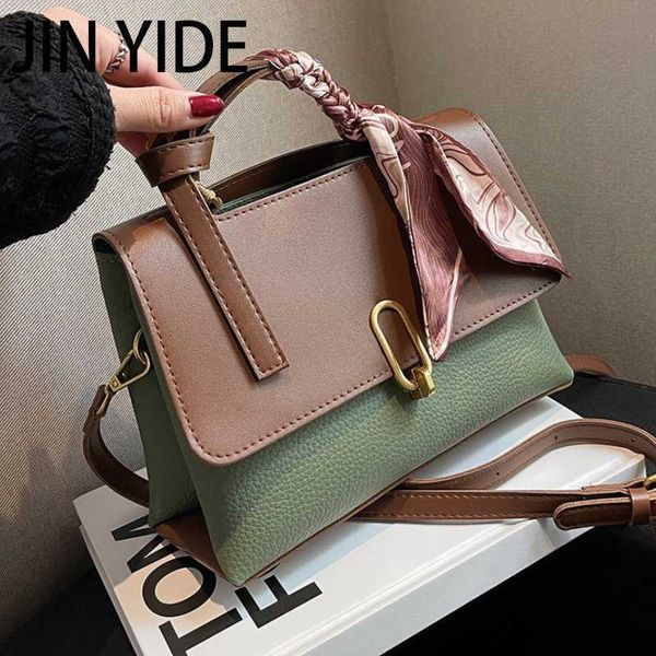 

shoulder bags jin yide small pu leather tote bags 2023 fashion brand designer trend ribbon crossbody bag with short handle female handbags s