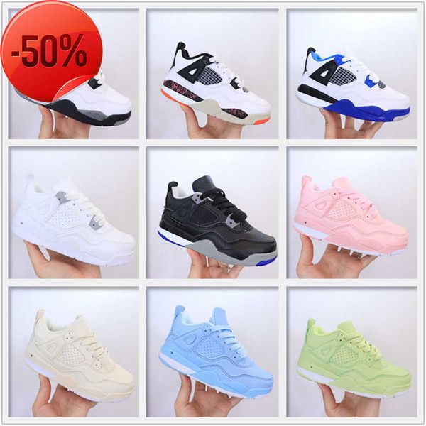 

infant 4s white cement kids basketball shoes alternate for love of the game newborn toddlers children outdoor sports sneakers boy girls trai, Black