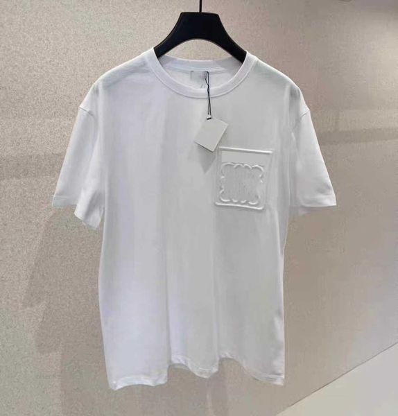 

2023 men's t shirts designer three-dimensional relief short sleeve crewneck for men and women couples, White;black