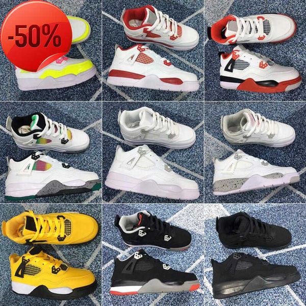 

4 4s kids black cat sail sp iv lemon venom childrens basketball shoes bred toddler jumpman trainers pure money white cement boys ls fire red
