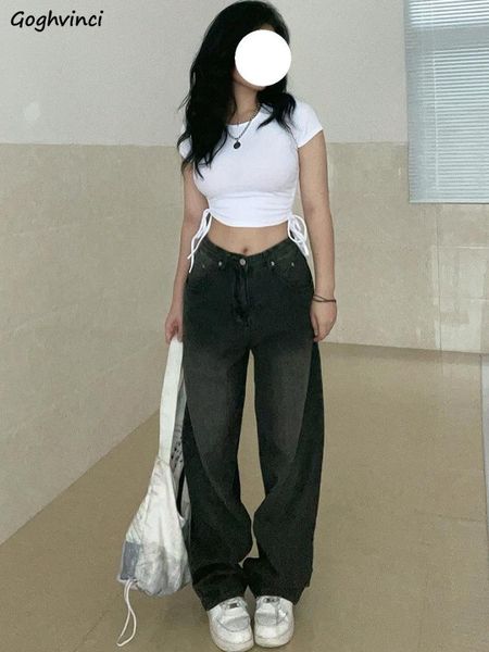 

jeans jeans women retro loose design personality korean style ladies casual wide leg autumn allmatch streetwear denim trousers simple, Blue