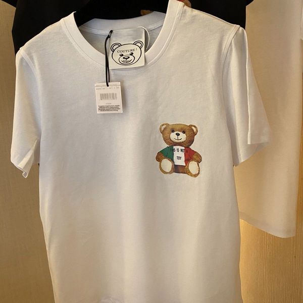 

2023 new men's designer t shirts clothing male casual cartoon bear print tshirt summer hip hop short sleeve female casual t-shirt shirt, White