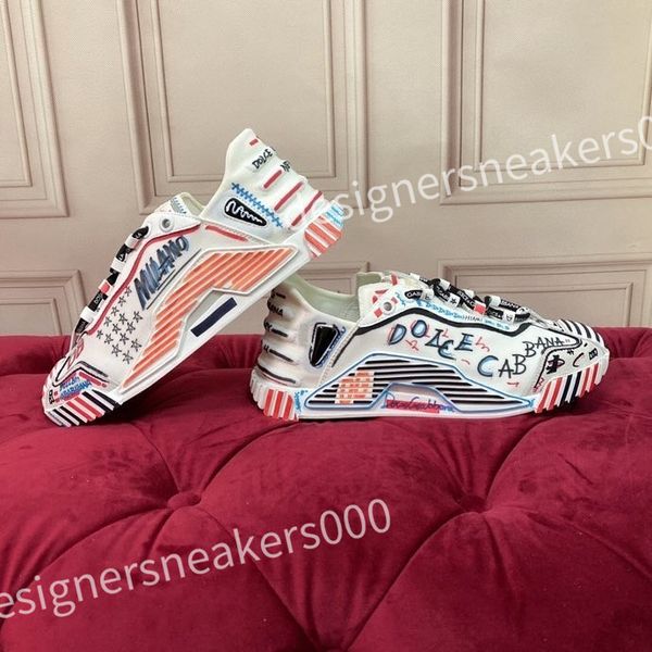 

2023 new luxury designer casual shoes mens vintage striped sneakers women fashion shoe lace-up platform cotton sneaker, Red;white