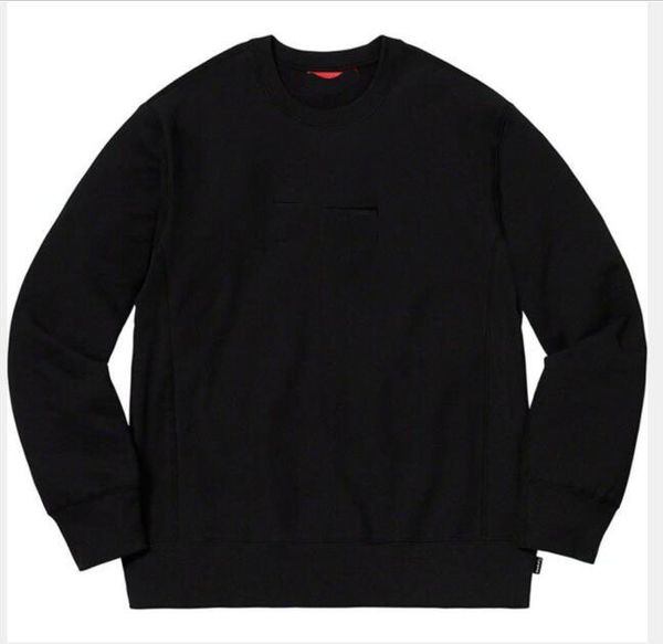 

su sweater embroidered logo men's long sleeved sweater us size s-xl, Black