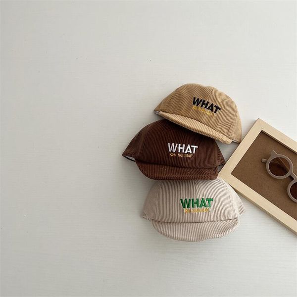 

caps hats korea retro baby basketball caps corduroy kids sun hat embroidery letter infant girls boys baby hats peaked caps 1 pc 230418, Yellow