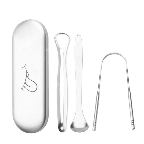 

2/3pcs useful tongue scraper stainless steel oral tongue cleaner medical mouth brush reusable fresh breath maker toothbrushes accessoriesman
