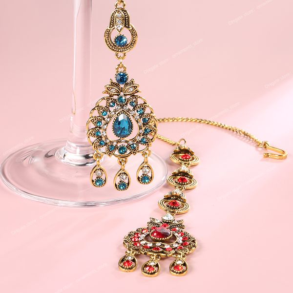 

from india vintage look jewelry sets pendants necklace earring for women gold-color mosaic blue crystal party gifts fashion jewelryjewelry s, Silver