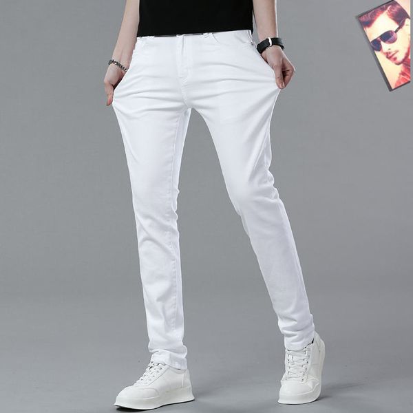 

mens pants 2023 new mens jeans ice silk thin slim joker casual pants legs pants harlan shorts 28-38, Black