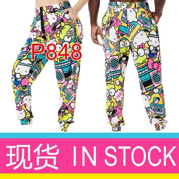

capris dance sports fitness clothes quickdrying loose trousers, Black;white
