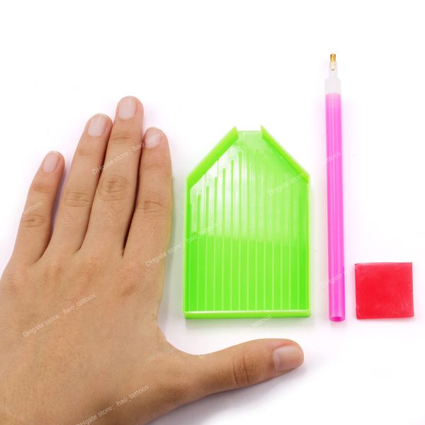 

1 set plastic rhinestone point pen diy diamond paste sticker dotting tool adhesive for picker diamond nail art manicure nail toolsdotting to, Silver