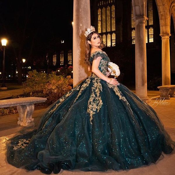 

shiny cute green quinceanera dresses off the shoulder sequins applique lace beading princess ball gown sweet 16 dress lace-up, Blue;red