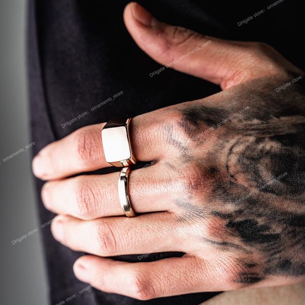 

2022 new classic glossy ring men temperament fashion stainless steel round finger ring for men jewelry gift fashion jewelryrings new fashion, Golden;silver