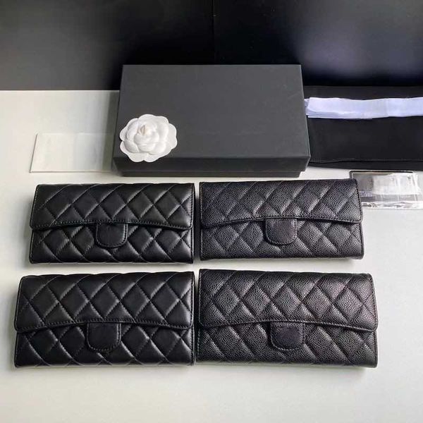 

wallet designer woman small wallet card holder wallet caviar wallet zipper wallet womens leather wallet long wallet quilted fashion bag cavi, Red;black