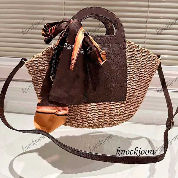 

designer bags sunshine grass woven bucket bag beach bag large capacity handbag the tote bags ladies summer shopping bag crossbody purse lett