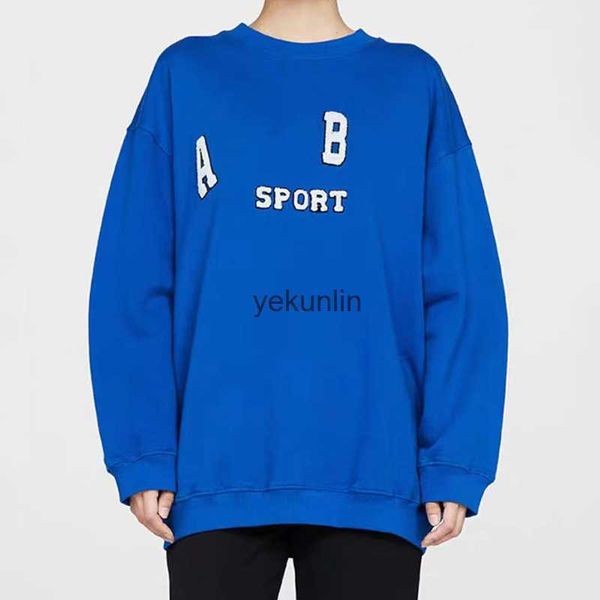 

anine bing hoodie women sweatshirt designer anine bing sweatshirt letter embroidery inside fleece crew neck sweater long sleeves hoodie anin, Black