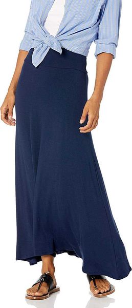 

agb women's soft knit maxi skirt (petite standard and plus sizes), Black