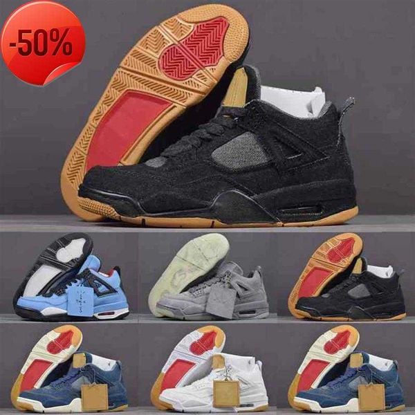 

4 nrg blue black white 4s denim travis jeans sports shoes sneaker283s