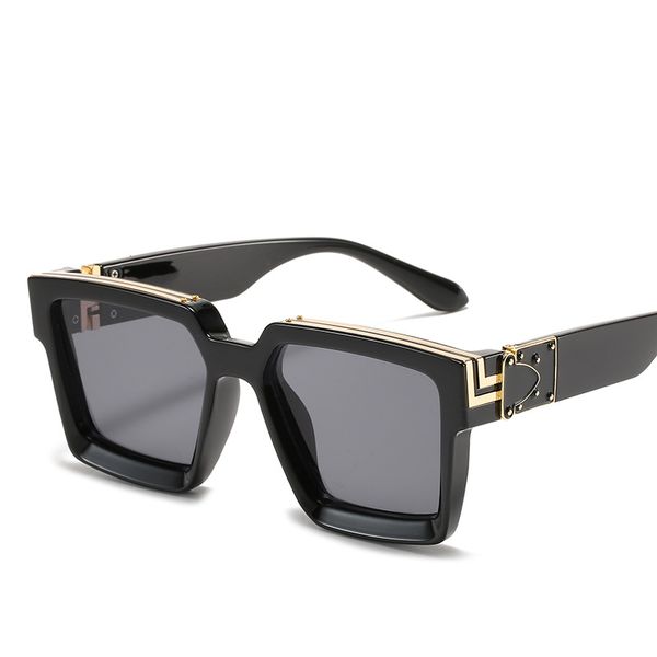

men european and american eyewear ball dj sunglasses large square men's and women's driving fashion sports 40 colours, White;black