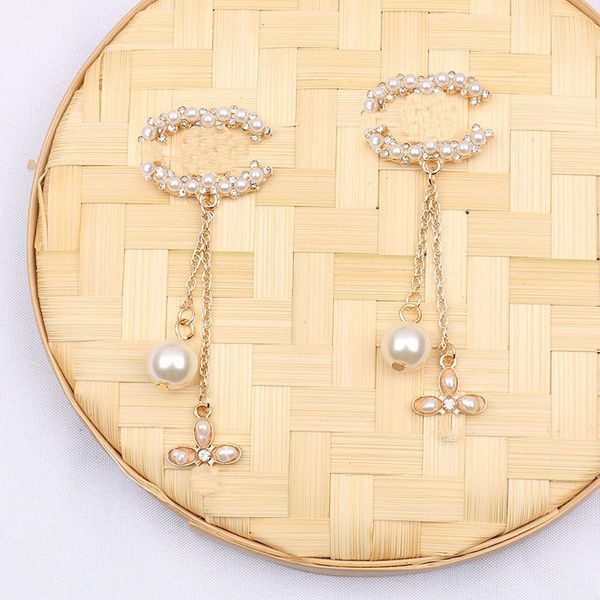 

18k gold plated designer earrings ear stud pearl designers brand geometry letters women earring wedding party jewerlry, Golden;silver
