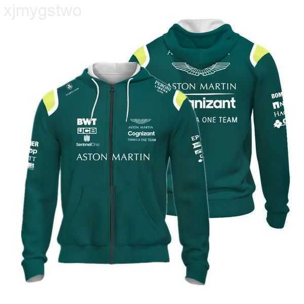 

2023 aston martin racing alonso sport hoodie formula one oversized men's ladies zip-up jacket f1 sweatshirt 1jyf2, Black