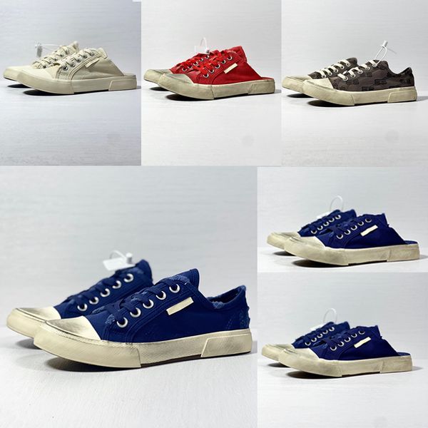 

casual shoes 23ss new season designer paris low sneaker woman man platform retro canvas sneaker womens fashion flat runner sport, Black