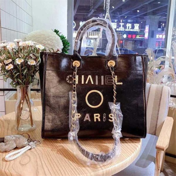 

80% off classics women's luxury handbags beach designers metal pearl letter badge tote bag small leather large female chain wallet back