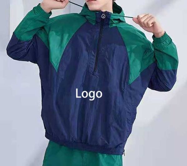 

short trench coat designer models spring and autumn zipper color blocking design casual side seam insert pockets loose type no belt windbrea, Tan;black