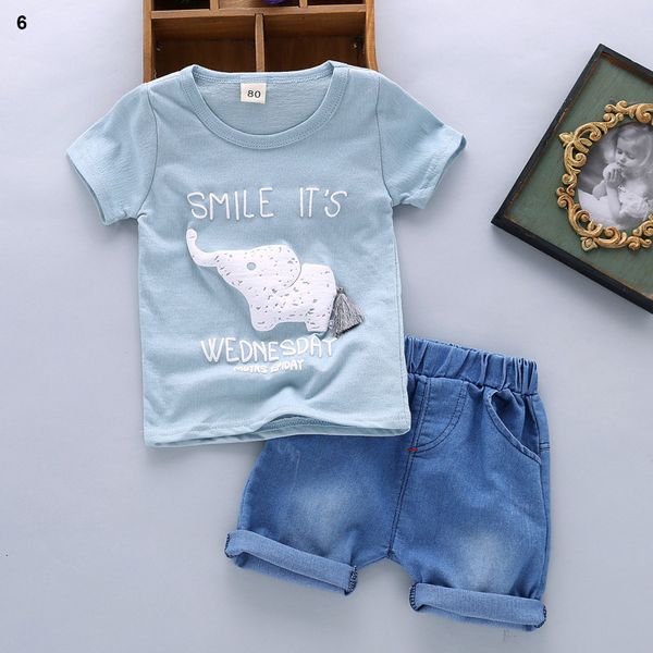 

clothing sets boys children summer clothes cartoon kids boy set cotton t shit pants 2pcs outfits 230417, White