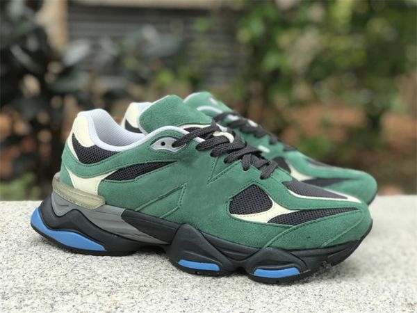 

mens/womens basketball shoes nb9060 blackish green panelled suede sports sneakers available with og box