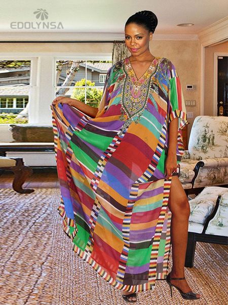 

dresses plus size multicolored loose dress cotton tunic women large size beach wear kaftan bohemian printed loose beach dresses q1084, Black;gray